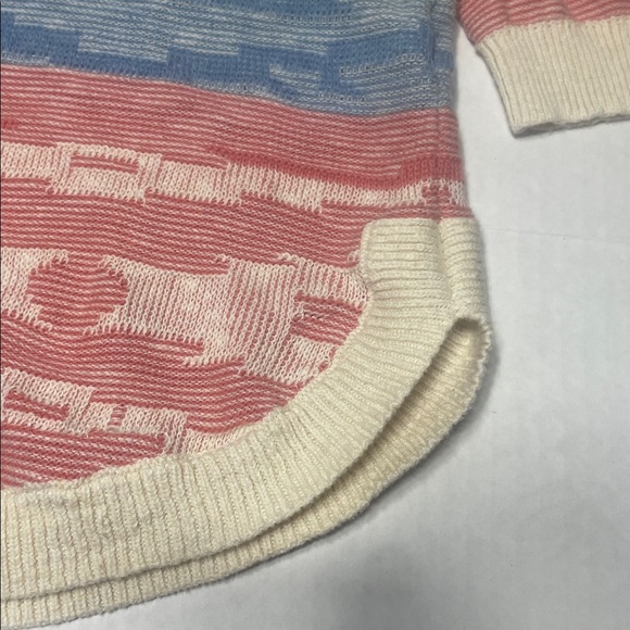 Chapss women v neck sweater Grey Blue tipped acents cotton blend size L - Picture 6 of 9